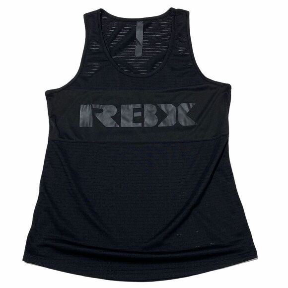 RBX Black Mesh Racerback Graphic Tank Top - Picture 6 of 8